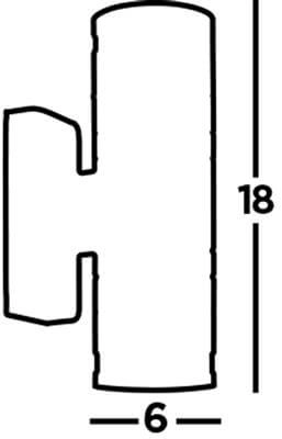 Wandstrahler aus Edelstahl Splot Up - Down 2x3w Searchlight 5053423076614