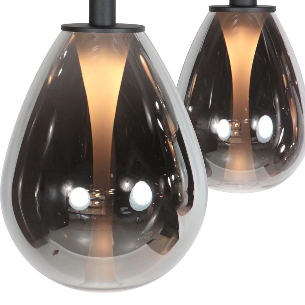 Pendelleuchte Glimsy 5-flammig schwarz mit Rauchglas Steinhauer 8712746177954