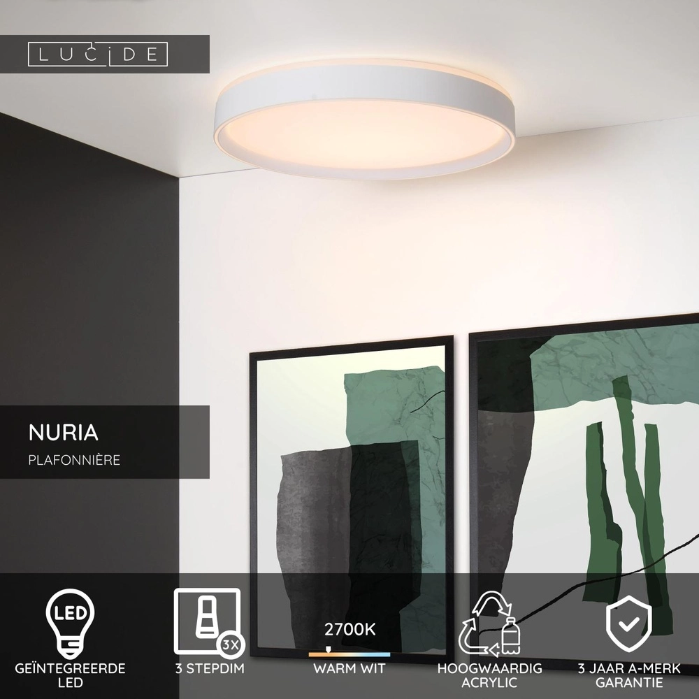 Deckenlicht Nuria Ø 50 cm weiß Lucide 5411212791801
