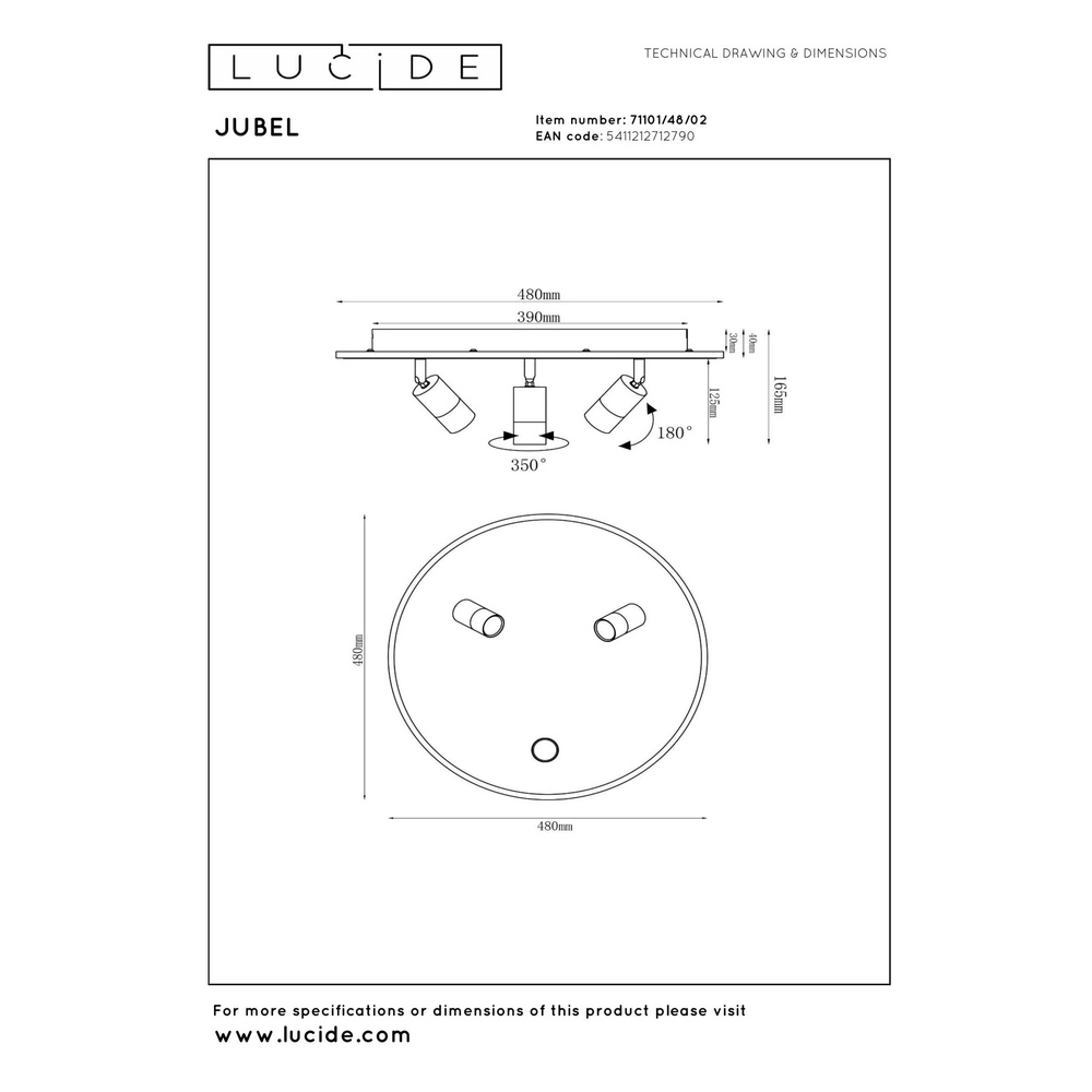 Design-Deckenlampe Jubel gold Ø 48 cm Lucide 5411212712790
