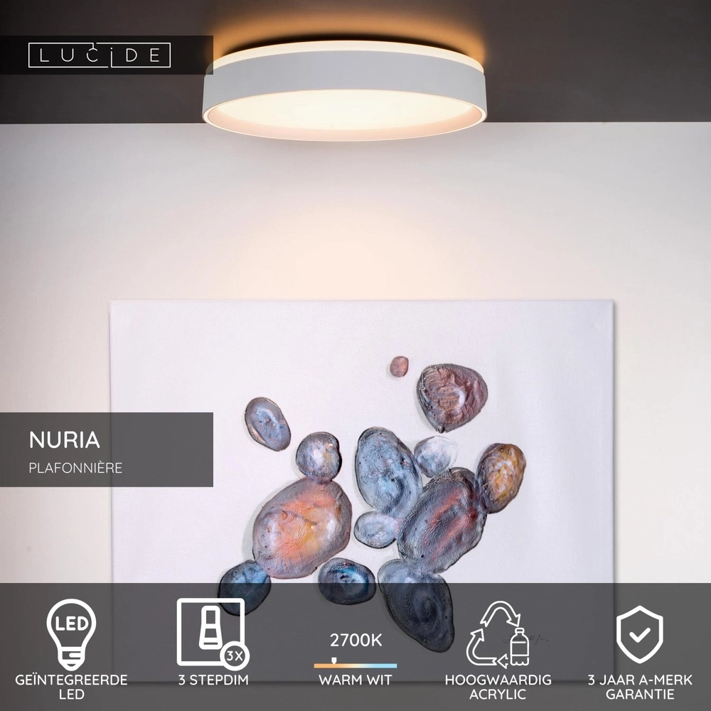 Deckenlicht Nuria Ø 40 cm weiß Lucide 5411212791788