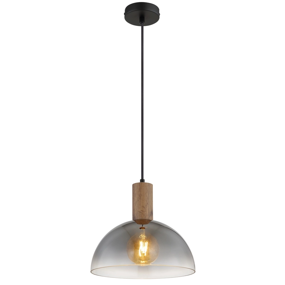 Land-Pendellampe Romy Schwarz mit Holz
