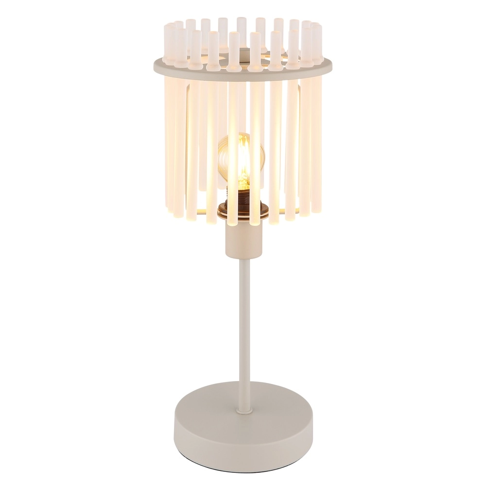 Tischlampe Gorley sandbraun mit Glas