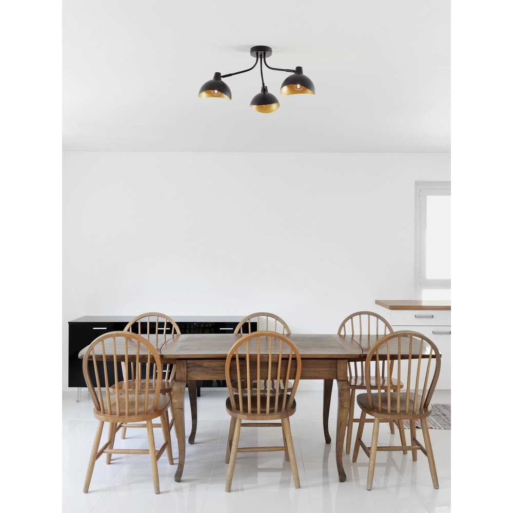 Deckenlampe Geti M schwarz mit goldener Innenseite Lyora 5212017436399