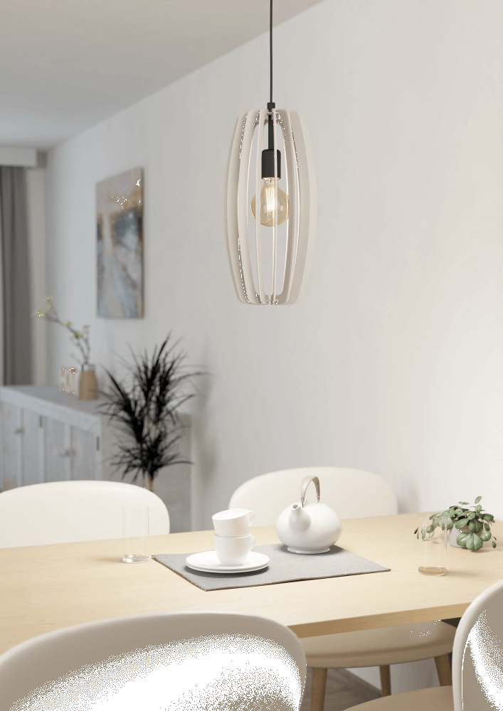 Weiße Hängelampe Bajazzara Ø 26cm Eglo 9008606244324