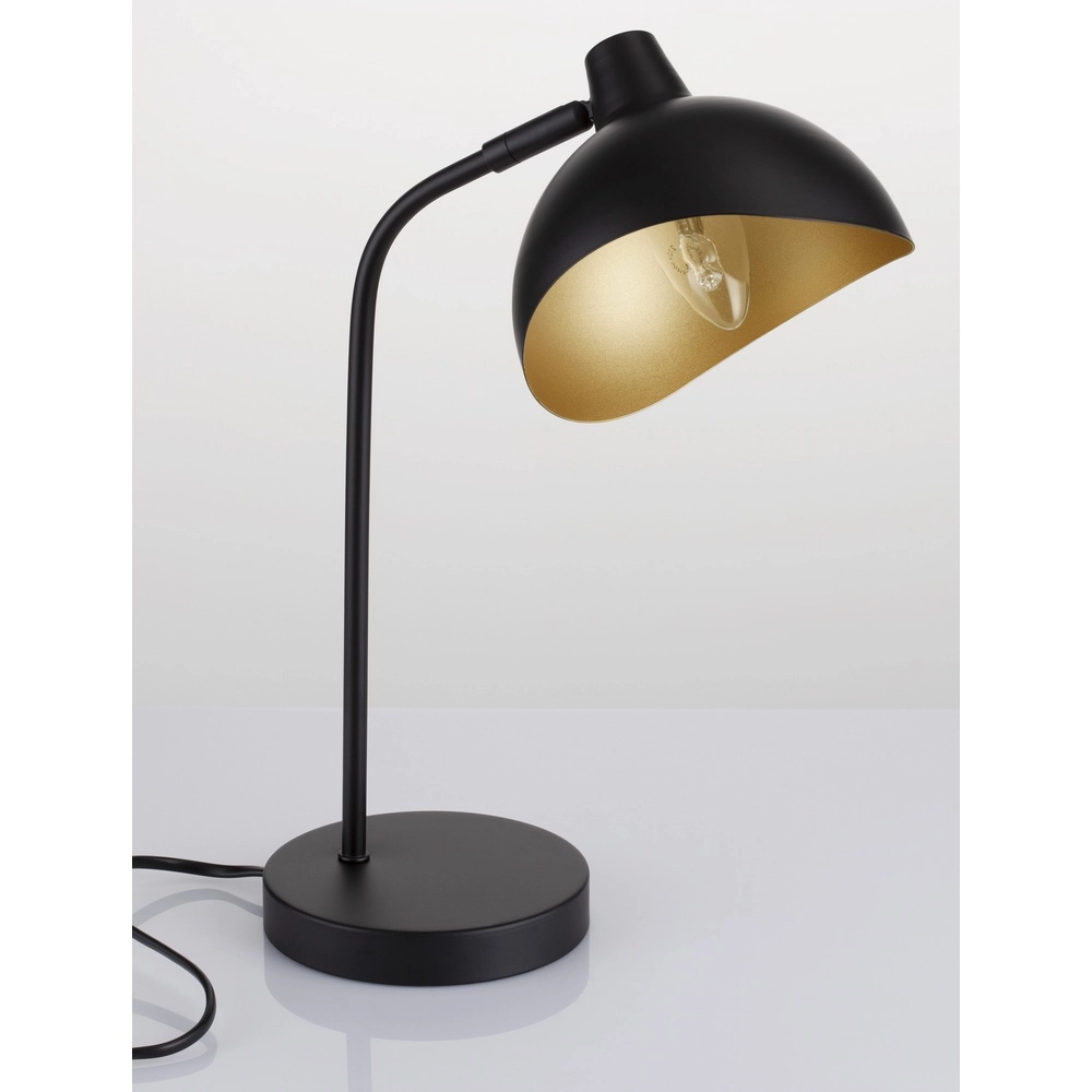 Tischlampe Geti Schwarz mit goldener Innenseite Lyora 5212017436405