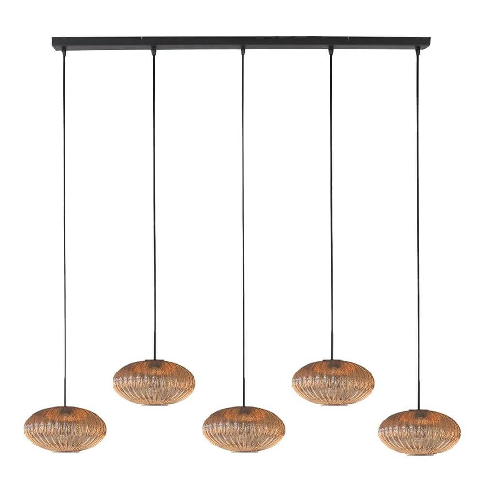 Pendelleuchte HaloSwap schwarz mit Kugel Braunglas Steinhauer 8712746179675