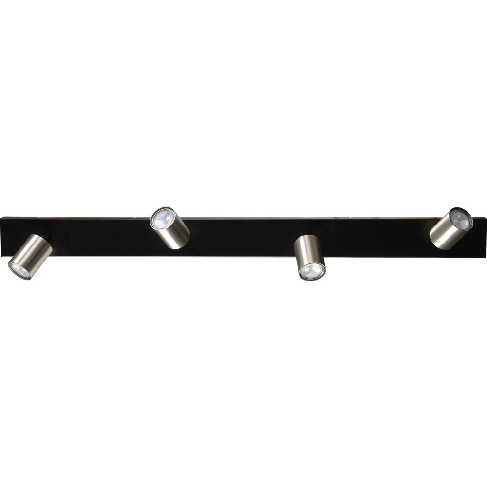 Schwarze Deckenlampe Bounce mit 4 Nickelflecken