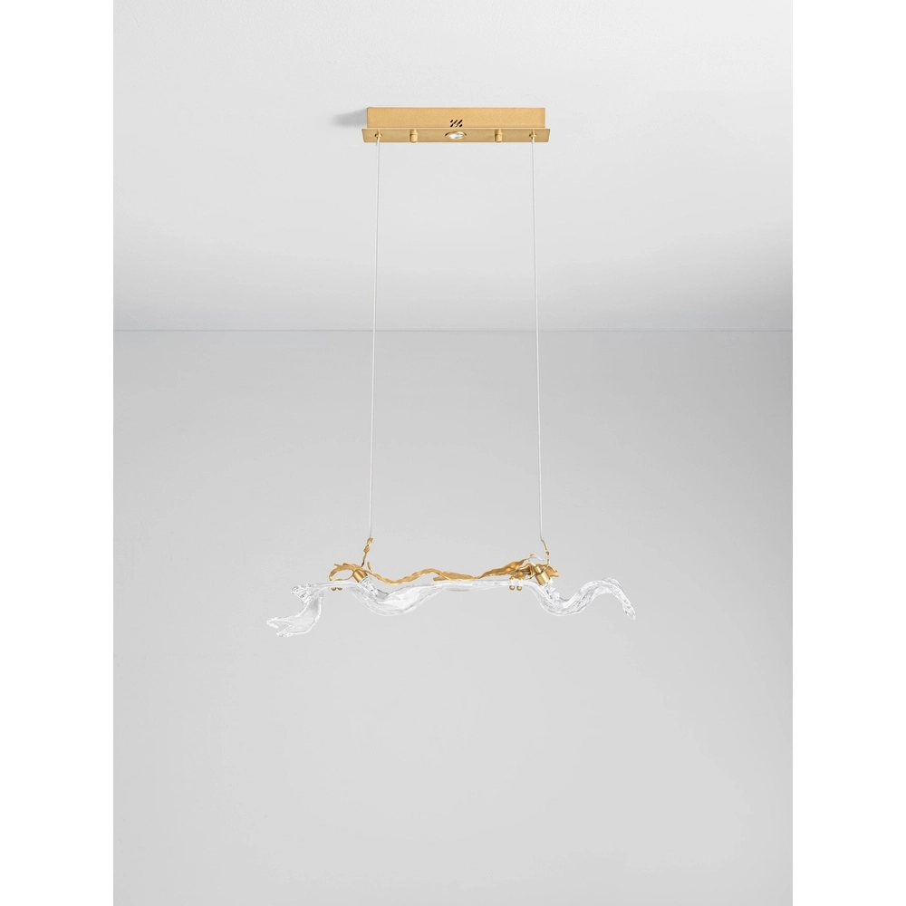 Goldene Pendellampe Avesa mit klarem Glas Lyora 5212063500419