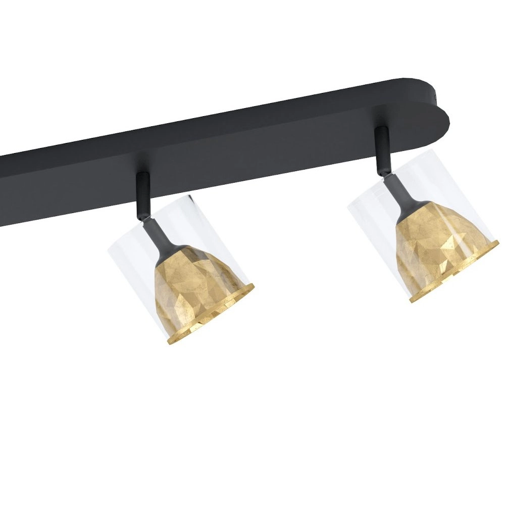Schwarze Deckenleuchte Melito mit goldenen 4 Lichtern Stars of Light 9002759395766
