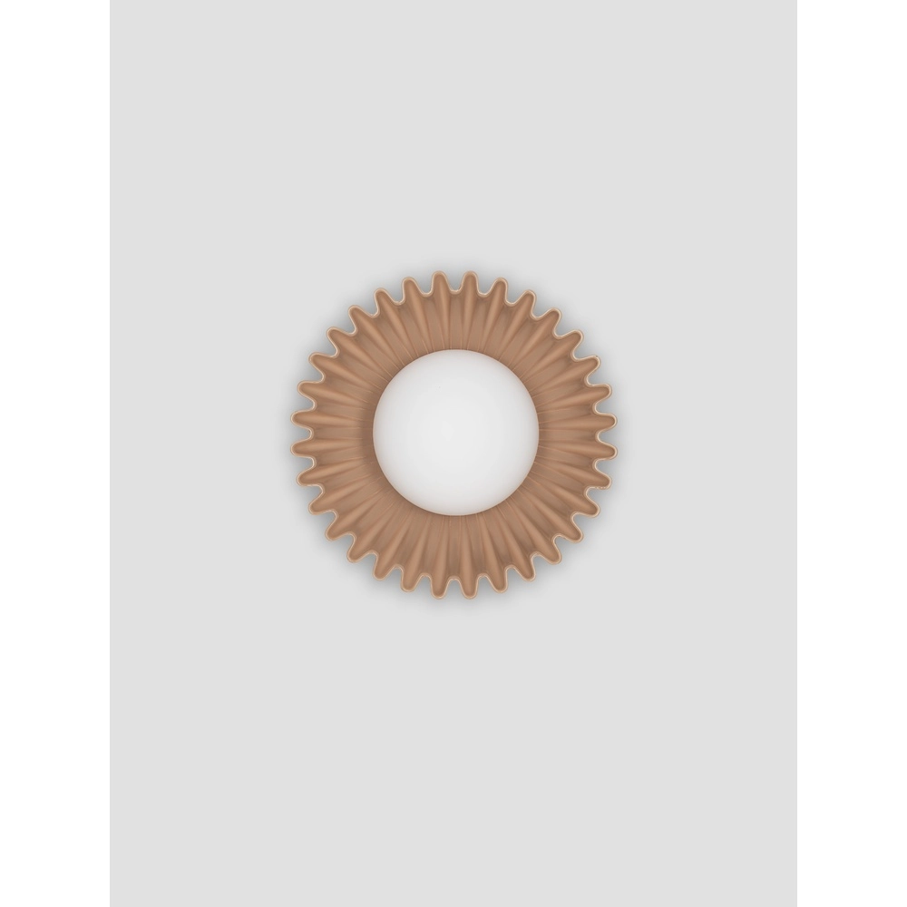 Wandleuchte Petel karamellbraun mit weißem Glas Lyora 5212017483973