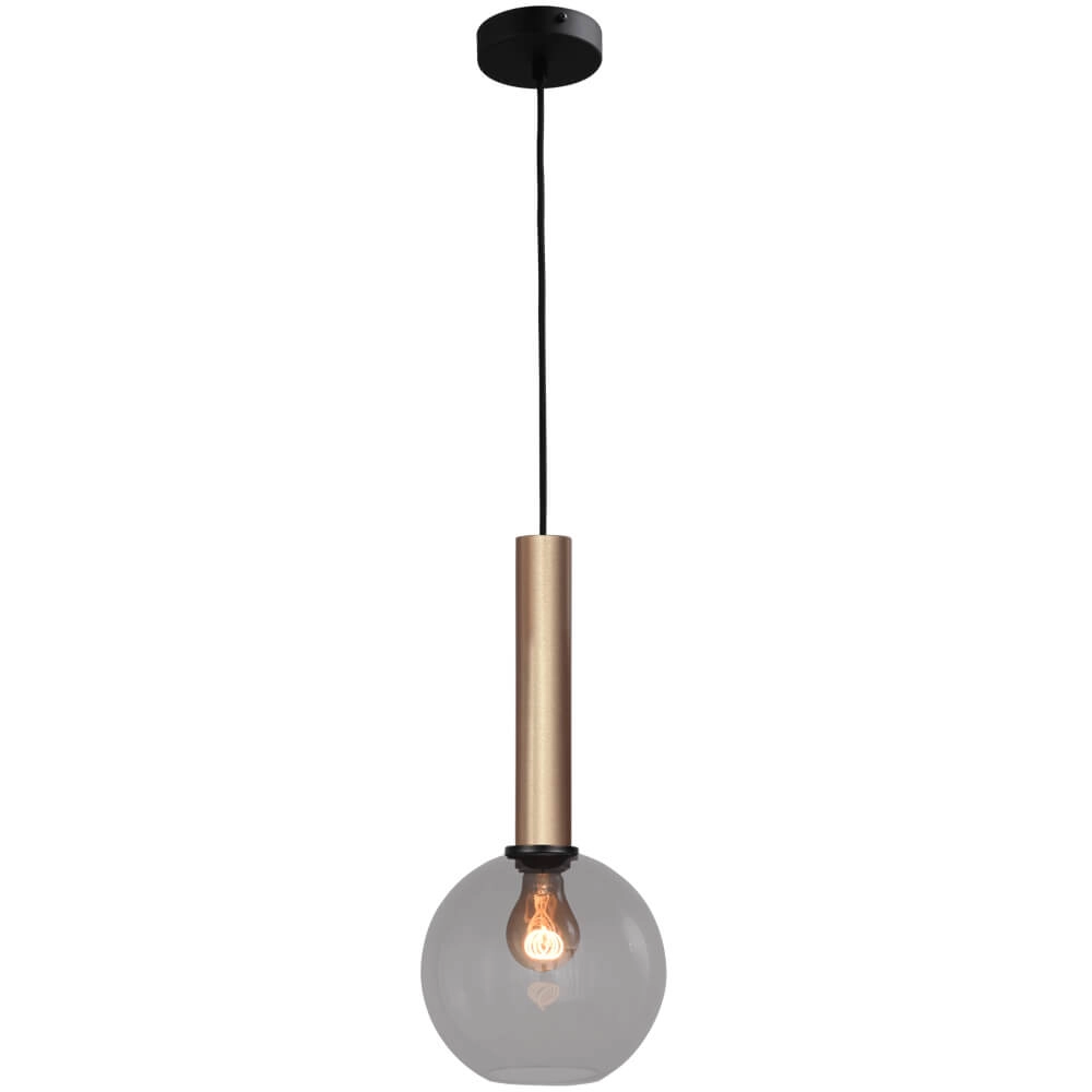 Hängelampe Ø 20cm Bella 2 Messinggold mit Rauchglas
