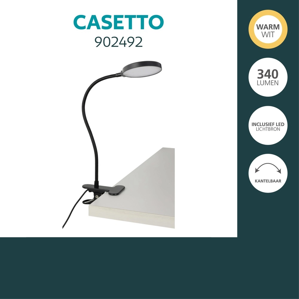 Klemmlampe Casetto Schwarz Eglo 9008606389278