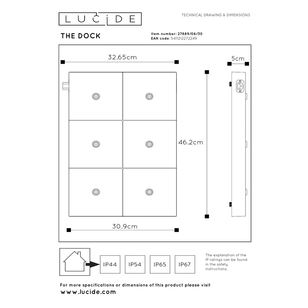 Ladestation The Dock MAX 6 Lampen Lucide 5411212272249