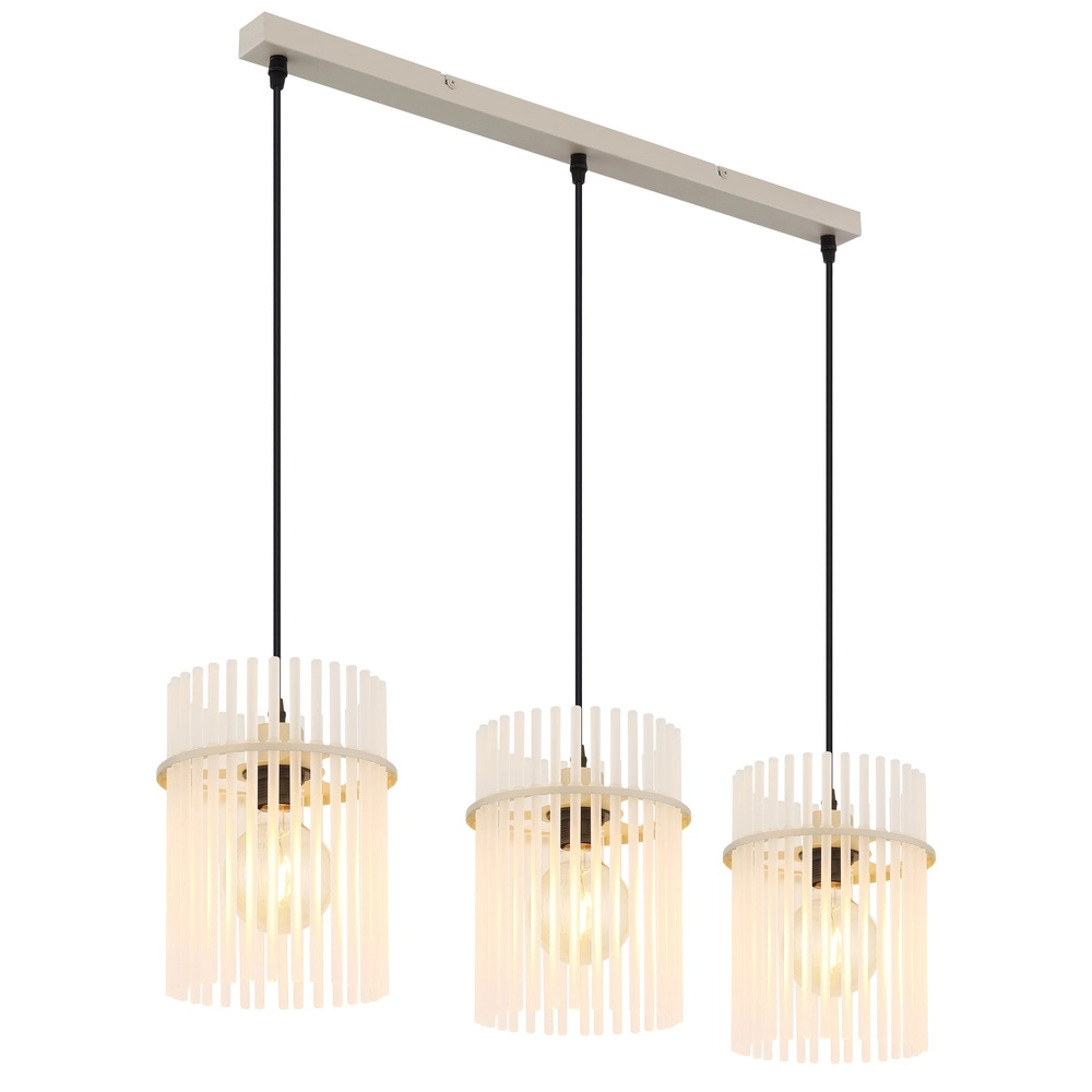 3-flammige Pendelleuchte Gorley sandbraun mit Glas Globo 9007371566716
