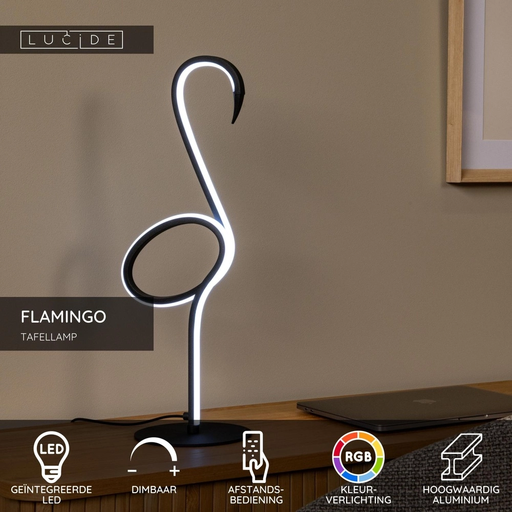 Tischlampe Flamingo Schwarz Lucide 5411212051745