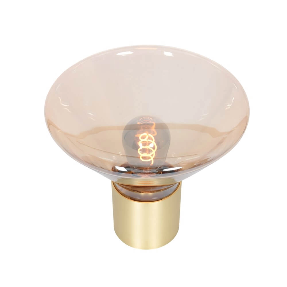 Tischlampe Ambiance Gold mit bernsteinfarbenem Glas Steinhauer 8712746165067