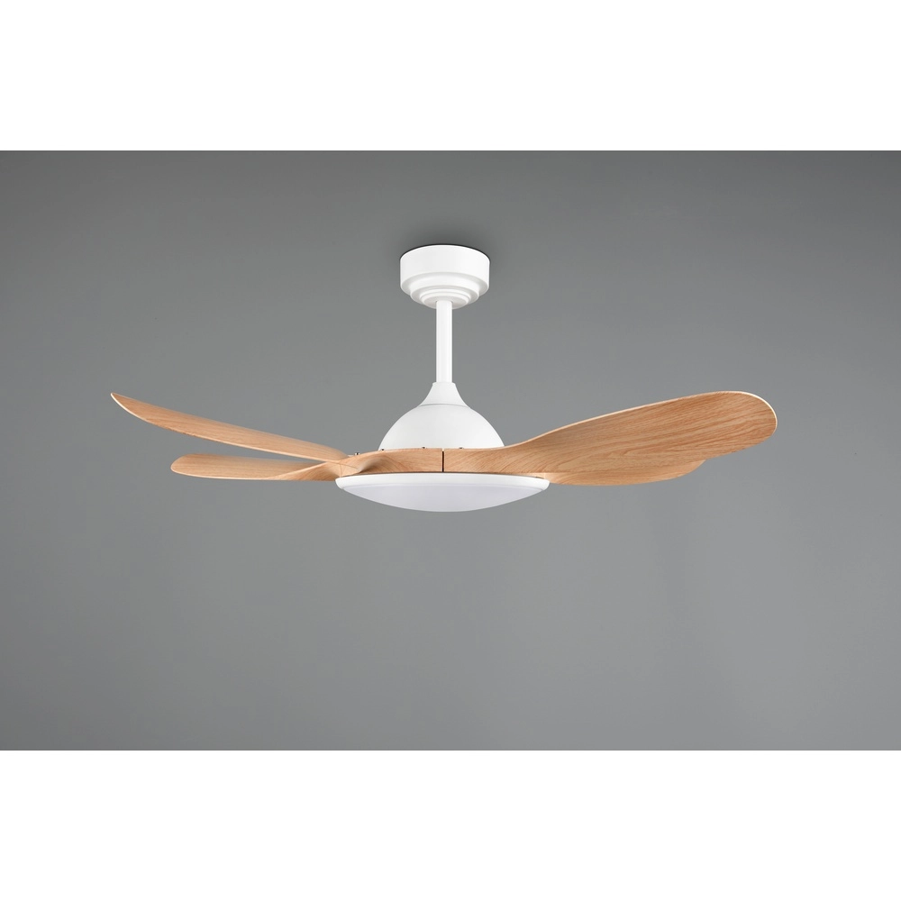Weißer Fächer Flen mit Holzoberseiten Ø 108 cm Trio 4017807689297