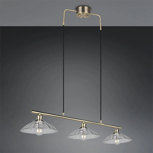 Klassische Pendellampe Eluna 3-Licht alte Messing Trio 4017807682526