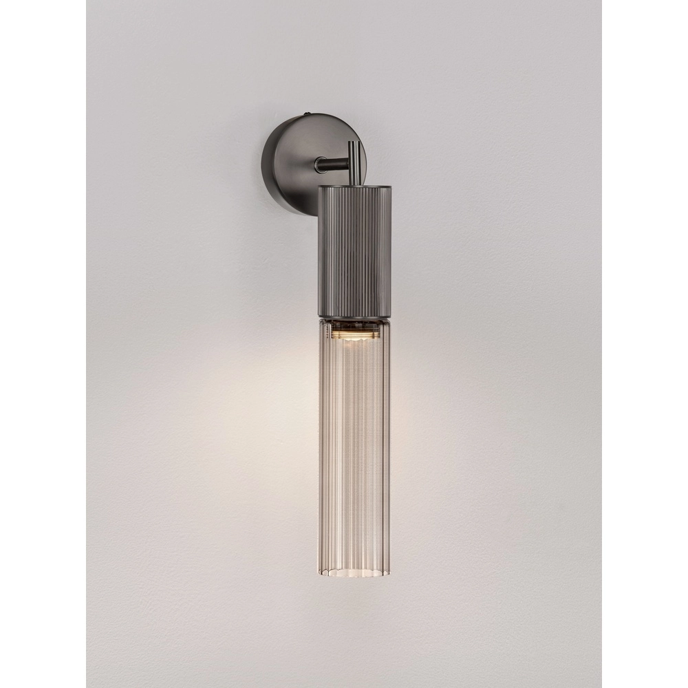 Design-Wandlampe Brielle Anthrazit mit Mokka-Glas Lyora 5212017495440
