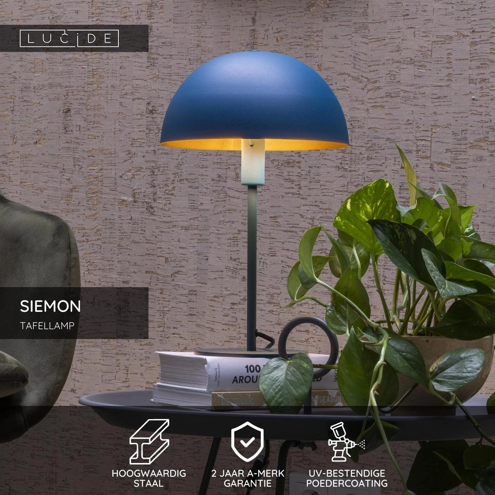 Design-Tischlampe Siemon Blau Lucide 5411212451545