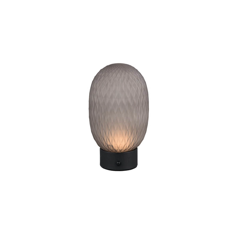 Tischlampe Facette schwarz mit Rauchglas Trio 4017807643589