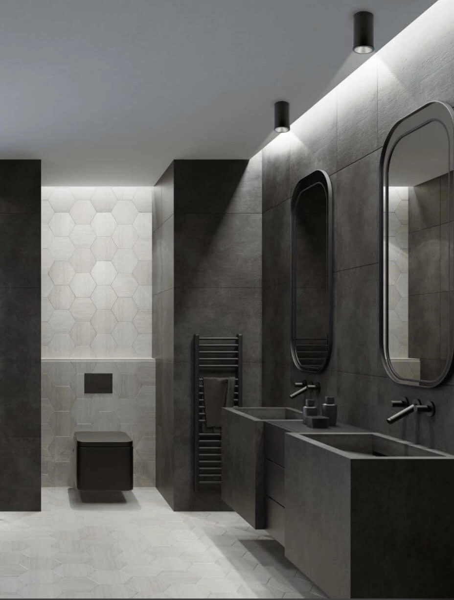 Deckenstrahler im Badezimmer Alpha Schwarz Lyora 5903139836395