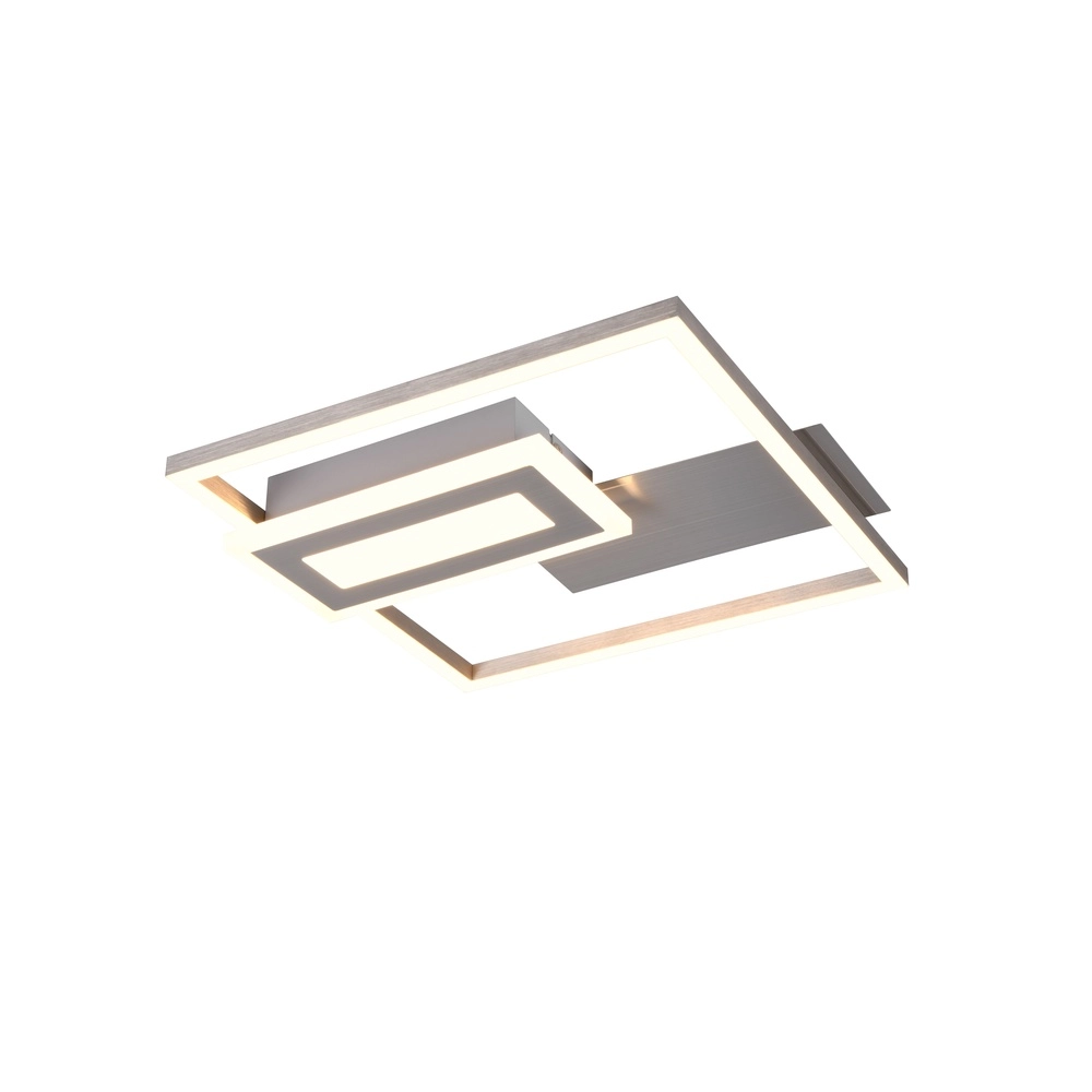 Quadratische Deckenleuchte Spiro nickel 30cm