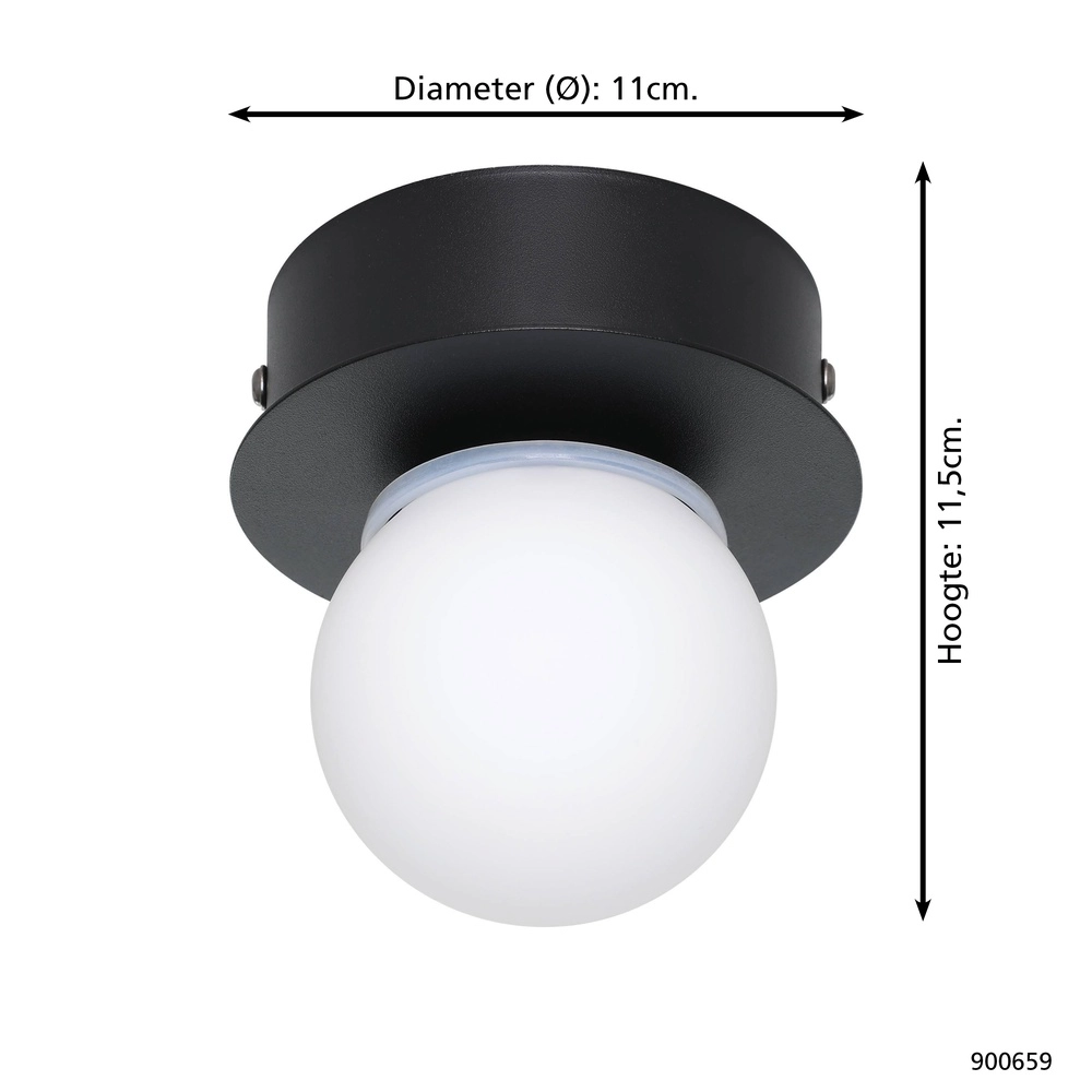 Schwarze Deckenlampe Mosiano Ø 11,5 cm Eglo 9008606286096