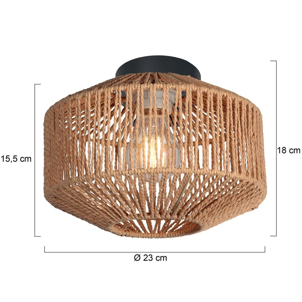 Deckenlampe Ropex mit Rattan-Schatten Ø23 cm Steinhauer 8712746182972