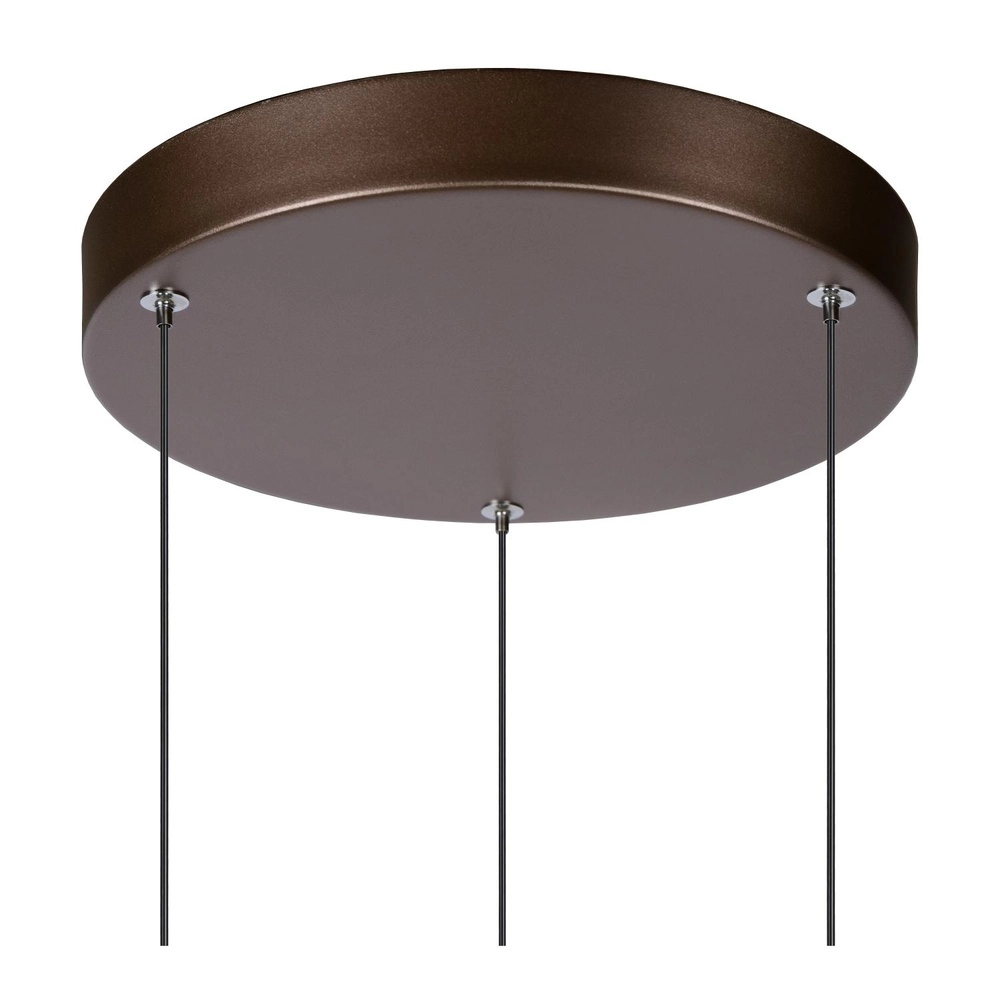Elegante Pendellampe Margary 3-hell Kaffeebraun Lucide 5411212903969