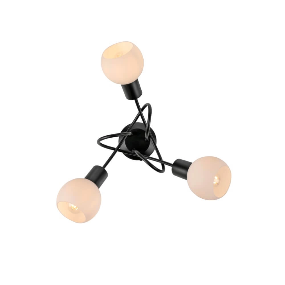 Schwarze Deckenleuchte Loki 3-Licht-Locke Just Light 4043689000783