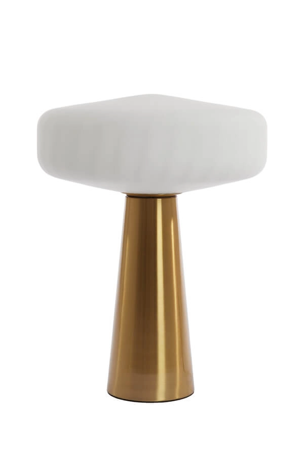 Tischlampe Pleat gold mit weiß Ø 40cm Light & Living 8717807687748