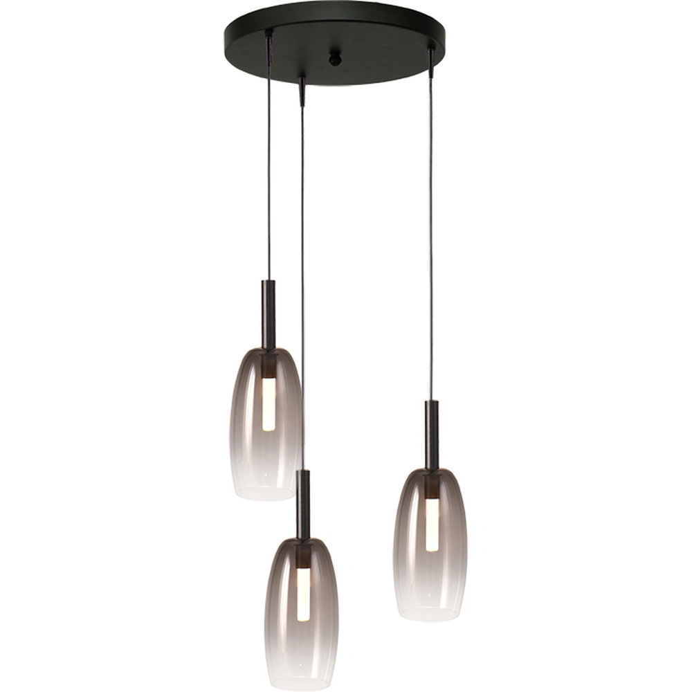 3L vide Pendellampe Lido Olive mit Ø 11,5 cm rauchfadendem Glas Masterlight 8718121325040
