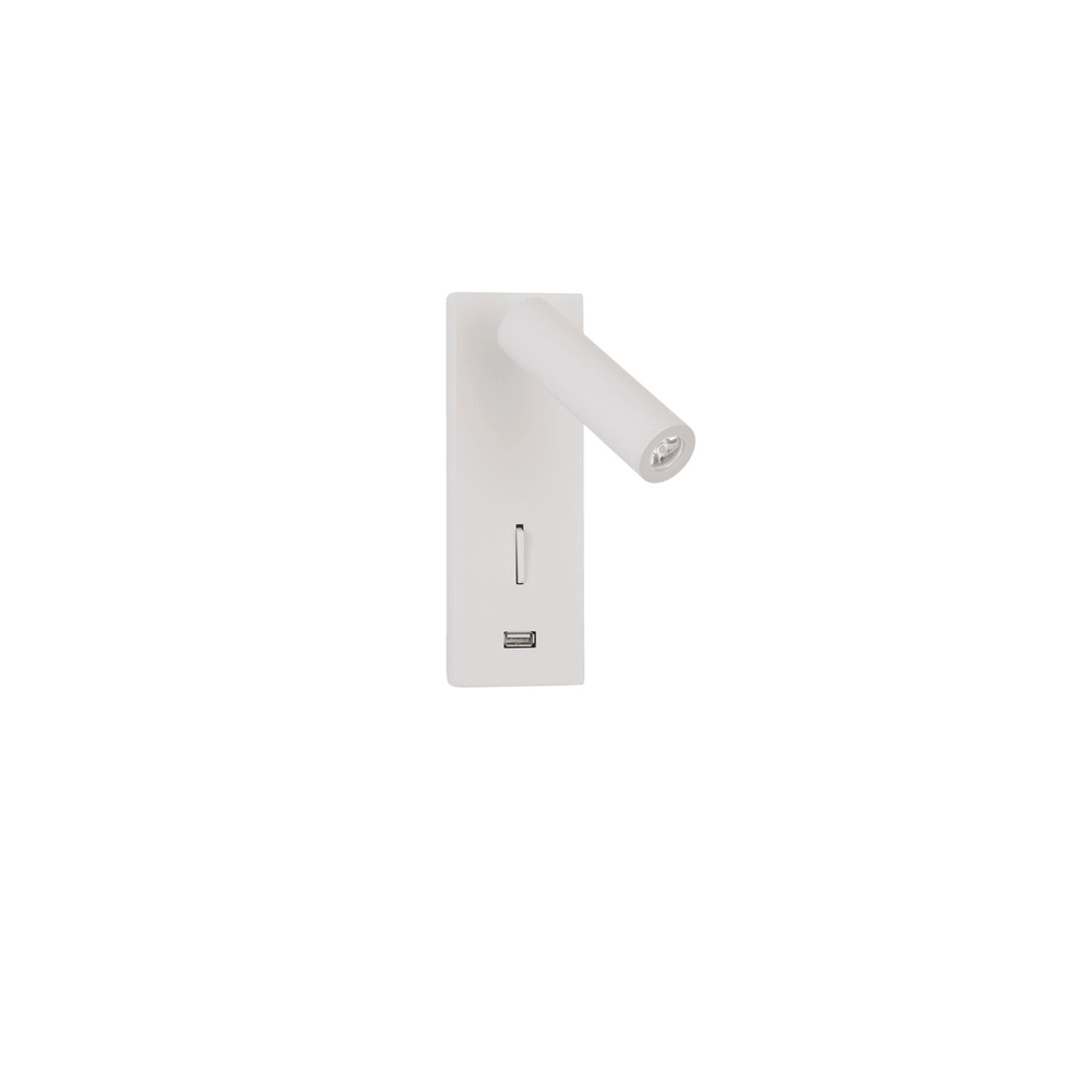 Nachttischlampe Fuse Weiß mit USB Lyora 5212017423702