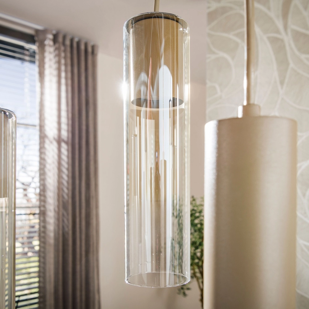 Elegante Pendellampe Lungo Sandbraun 7-Lichter Lyora 8716803514898