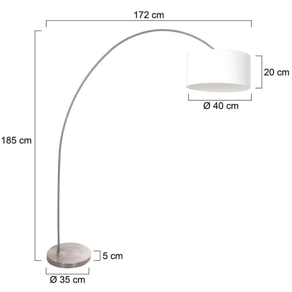 Bogenlampe Solva Metall mit weißem Schirm Steinhauer 8712746174854