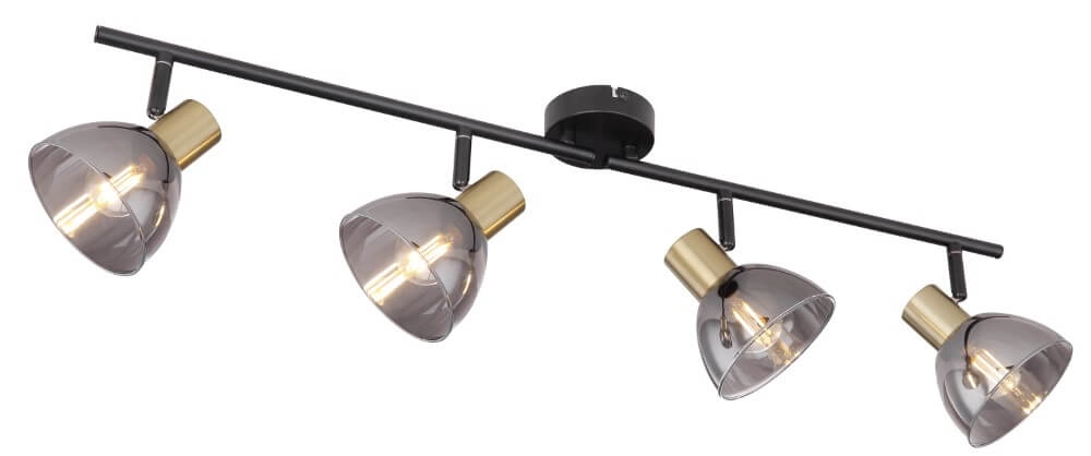Deckenleuchte mit 4 Leuchten Jay schwarz mit gold Globo 9007371387403