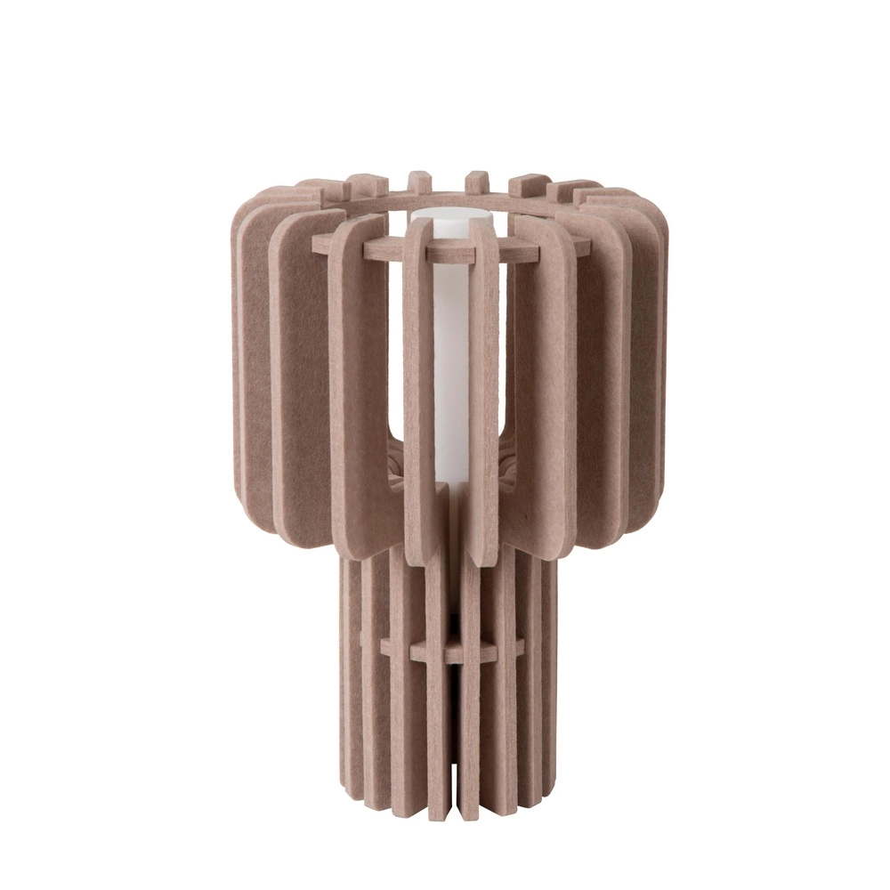 Design-Tischlampe Rollo Sandbraun