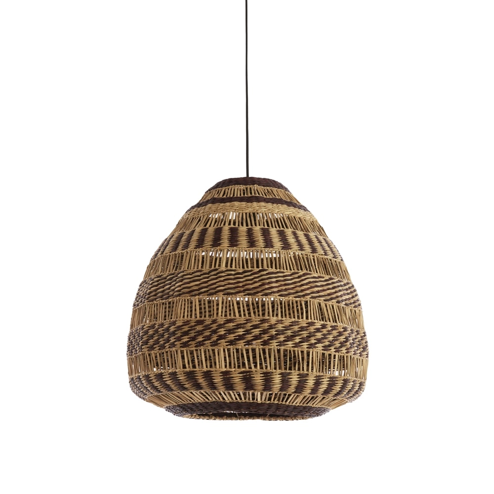 Rattan-Pendellampe Soluna Ø 56 cm – dunkelbraun natürlich