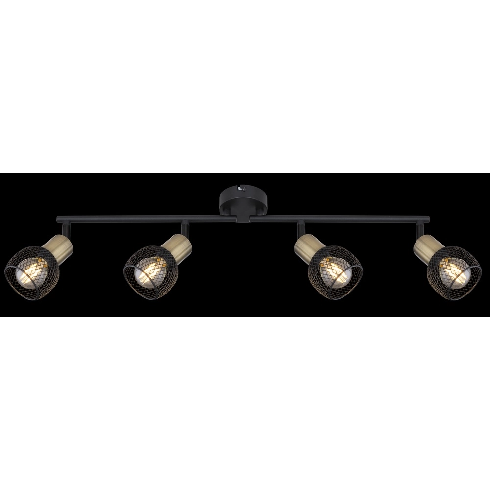Deckenlampe Fiastra 4-helliges Schwarz mit Mesh Globo 9007371418121