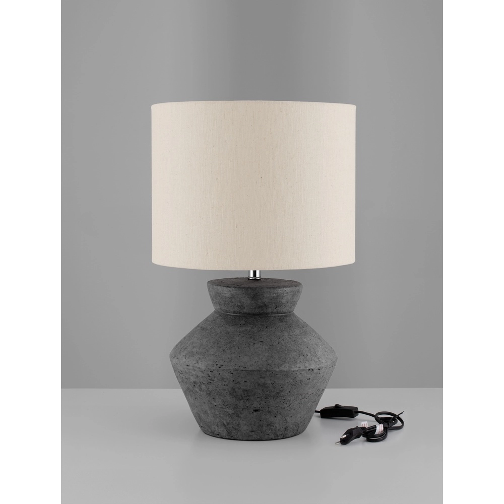 Tischlampe Plumage Anthrazit mit Cremeton Lyora 5212017468239
