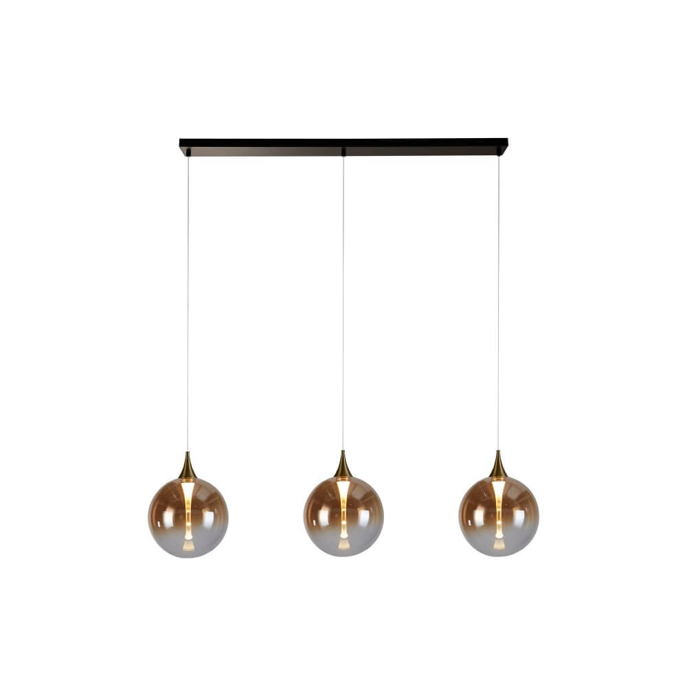 3-flammige Pendelleuchte Alchemy Braunes Glas