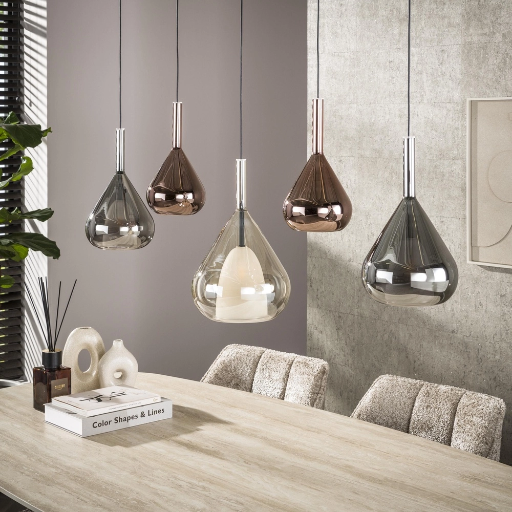 Esstisch-Pendellampe Wings 5-Licht - Ø 24 cm Glas Lyora 8716803511972