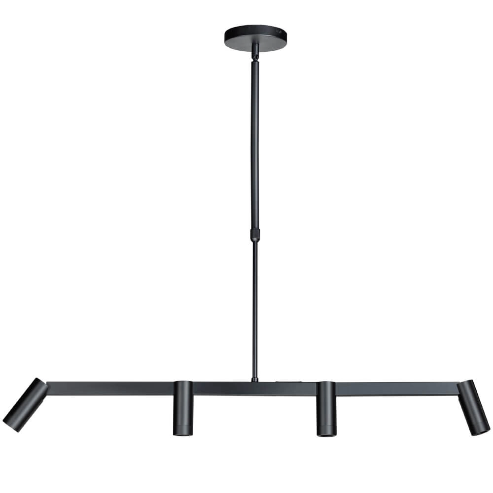 Schlanke Esstischlampe Miller 4-Licht-Schwarz