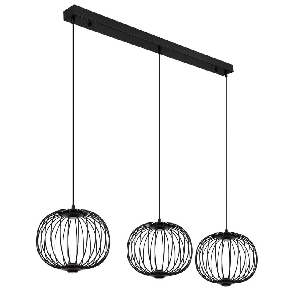 Schwarze Pendelleuchte Galway 3-Licht-Käfig Globo 9007371462339