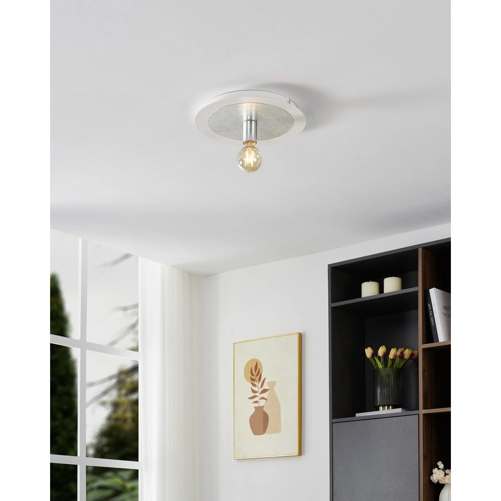 Einzigartige Deckenlampe Passano Weiß-silberne Single Eglo 9002759974947