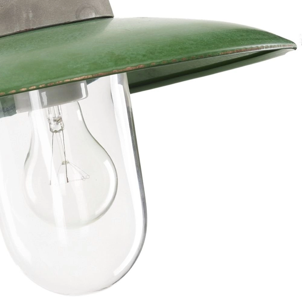 Industrie Außenlampe Fabrique Metallic-Grau mit Retro-Grün KS 8714732119696