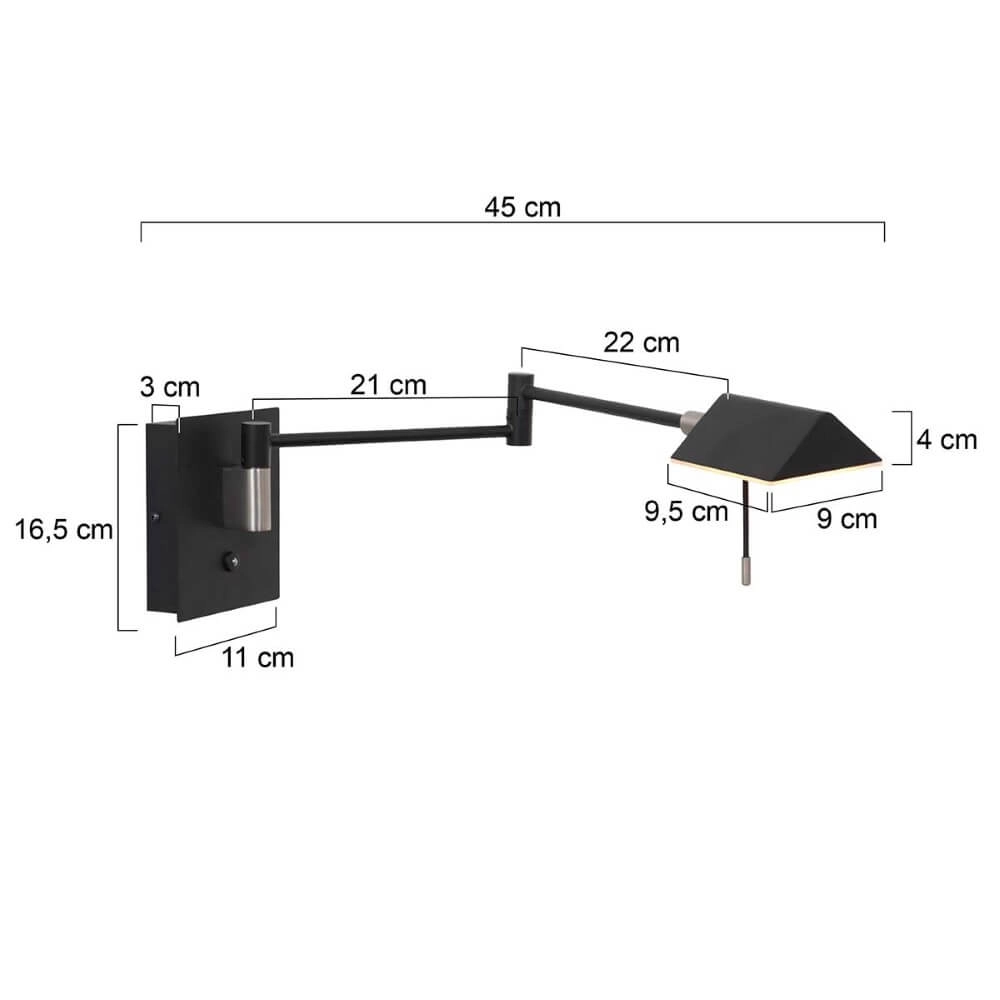 Schwarze Wandleselampe Retina Steinhauer 8712746166040