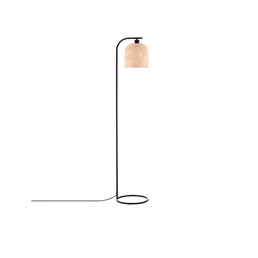 Stehlampe Intra schwarz mit Bambuskappe Lyora 5212017454836
